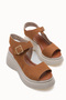Quelaela Women's Sandals 0012906 Tan Leather Textured - 4