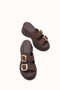 Heilrele Women's Slippers 0012908 Brown Leather Textured - 3