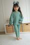 Girl's Wrinkled Fabric 2-Piece Set Balloon Sleeve Blouse & Pants-F110-Jlb-083