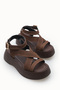 Maia Gioia Women's Sandals 0012810 Brown Leather Textured - 4