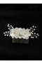 Floral Pearl Bridal Hair Comb with Crystal Stones Wedding Accessory - 2