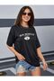 New Rochelle T-shirt - Black, Oversize, Printed, Crew Neck, Printed, Short Sleeve, Loose - 2
