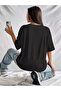 Baseball Persistence T-Shirt - Black Printed Oversize Crew Neck Short Sleeve Loose Fit - 6