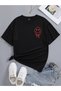 Emoji Heart -black, Printed, Crew Neck, Oversize, Short Sleeve, Boyfriend, Loose