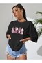 Emoji Cup T-shirt - black, Printed, Crew Neck, Printed, Short Sleeve, Boyfriend, Loose - 5