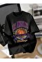Los Angeles Challange T-Shirt - Black Printed Oversize Crew Neck Short Sleeve Loose