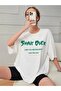 Shine Over -white, Printed, Crew Neck, Oversize, Short Sleeve, Boyfriend, Loose - 4