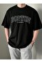 Boston Masacnuseit T-shirt - Black, Printed, Crew Neck, Oversize, Short Sleeve, Loose
