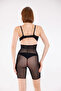Freshness 0007 Laser Cut Tulle High Waist Shorts Corset - 5