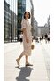 Belted Embroidered Single-Layered Flat-Toe Women's Ballerinas Beige - 3
