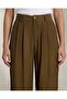 Women Green Pleated Wide Leg Trousers - 5
