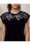 Women Black Burnout Detailed Jersey Top - 6