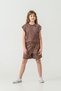 Top Left Shoulder Printed Bottom Full Area Printed Girls' Shorts - T-Shirt Set - 4