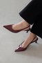 Molly Women's Heeled Patent Leather Shoes Burgundy - 2