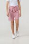 Dreams Embroidered Girls' Shorts with Belt Bow and Ribbon - 2