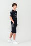 College League Los Angels Printed Boys' Shorts with Side Piping and Snap Fasteners - T-Shirt Set - 2