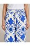 Women Blue And White Printed Wideleg Trousers - 5
