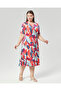 Short-Sleeved Large-Printed Women's Dress - 6