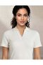 Women White Polo Rib T-Shirt - 6
