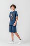 Heart of the World Printed Pocket Bottom New York Amazing City Printed Boys' Shorts - T-Shirt Set - 3