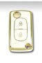 Citroen C3 Peugeot 307 2 Button White Gold Auto Key Remote Case Cover - 2