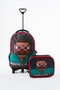 Mine Creeper Steve 2-Piece School Set with Folding Feet and Fixed Trolley, Waterproof Bag, Lunch Bag