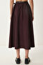 Belted Pocketed Midi Parachute Skirt Lcr0113 Mürdüm - 4