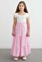 Heart Printed Girls' Skirt with Elastic Waist - 3