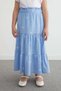 100% Cotton Girls' Skirt with Elastic Waist and Bow Embroidery - 4