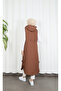 Hooded Vest with Plaid Pattern Detail Taba Hnt8568 - 8