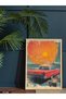 Vintage Car Poster Single Piece Wooden Framed Painting - 2