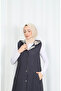 Vest with plaid pattern detail inside the hood dark gray hnt8568 - 6
