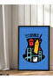 Istanbul Typography Single Piece Black Wooden Framed Painting - 2