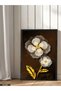 Gold Leafed White Flower One Piece Black Wooden Framed Painting - 2