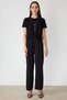 Front Gathered Blouse with Chain Accessory - 4