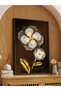 Gold Leafed White Flower One Piece Black Wooden Framed Painting - 4