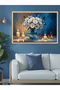 Daisies, Butterfly and Candle One-Piece Wooden Framed Painting - 2