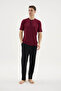 New Season Men's Midi Collar Stylish Design Pajama Set - 5
