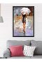 Woman with Umbrella One Piece Black Wooden Framed Painting - 3
