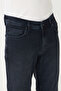 Dark Blue Straight Cut Classic Casual Jean Trousers - 2