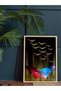 Colorful and Gold Butterfly One-Piece Wooden Framed Painting - 2