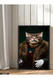 Furry Angry Cat One Piece Black Wooden Framed Painting - 2