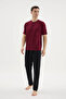 New Season Men's Midi Collar Stylish Design Pajama Set - 4