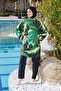 Emerald Flow Full-Covered Pantsuit with Belt Detail for Hijab Swimsuit - 5