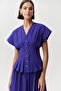 V-Neck Waist-Fitted Short Sleeve Regular Midi Dress - 3