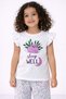 Girls’ Pajama Set – “Sleep Well” Frill Sleeve Top & Floral Print Pants - 3