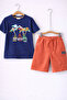 Boys’ 2-Piece Set – Mountain Graphic T-Shirt & Textured Shorts - 3