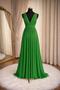 Women’s Elegant Maxi Evening Dress with V-Neckline, Sleeveless Design and Flowing Skirt - 4