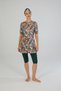 Leafy Patterned Short Sleeve Hijab Swimsuit with Tights - 4