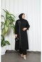 Stone Embellished Plus Size Hijab Suit Black Hnt7537 - 3